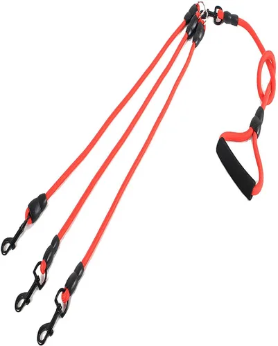 Miniatura 13 de Correa de perro de nailon duradera 3 en 1 con mango acolchado, cuerda de escalada extraíble sin enredos de 360°, cuerda de tracción para mascotas