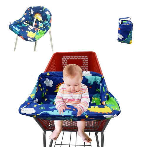 Miniatura 8 de Pozico Funda para carrito de compras para bebé y funda para silla alta – Lavable a máquina, funda para carrito de comestibles para bebés con bolsa