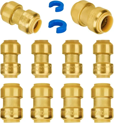 Miniatura 28 de SUNGATOR Acoplamiento de 1/2 pulgada, accesorios Pex a presión de 1/2 pulgada, acoplamiento recto de 1/2", accesorios de latón sin plomo