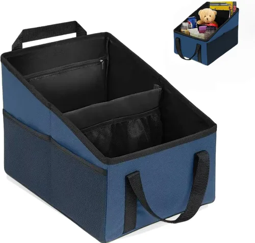 Miniatura 9 de BLIRITEL Organizador de asiento de automóvil para asiento delantero y trasero, organizador de asiento de pasajero, organizador de almacenamiento