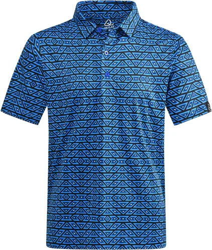 Miniatura 79 de DEOLAX Camisa de golf para hombre, con estampado de moda, atlética, de manga corta, clásica, casual, ajuste seco, suave, para hombres