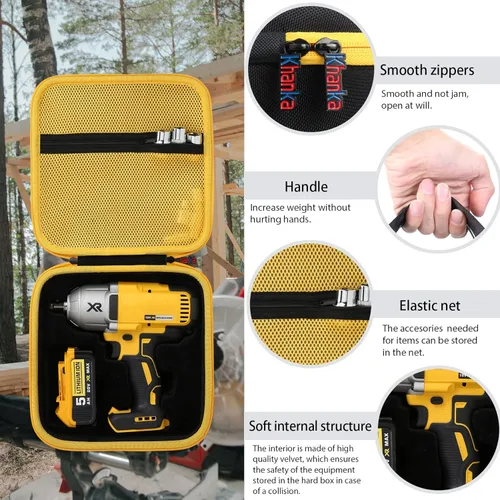 Miniatura 3 de khanka Funda de transporte rígida de repuesto para llave de impacto DEWALT 20V MAX XR sin escobillas de alto par DCF899HB/DCF899B, solo funda