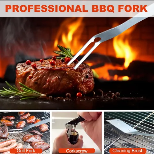 Miniatura 5 de Grilljoy Accesorios de BBQ Juego de Herramientas de Parrilla - 22 Piezas de Acero Inoxidable Accesorios de Parrilla de Barbacoa para Parrilla al