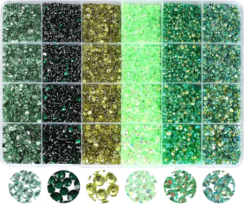 Miniatura 9 de Diamantes de imitación de resina con parte trasera plana, 21000 unidades de piedras preciosas de gelatina que no se calientan, 6