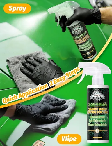 Miniatura 5 de Kingvo Revestimiento de cerámica para automóviles, aerosol de cera de grafeno para automóvil, revestimiento de cerámica, brillo hidrofobicidad