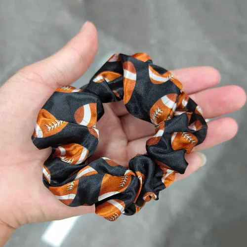 Miniatura 3 de Coleteros de fútbol negros elásticos deportivos para el cabello, bandas elásticas de seda para el cabello, accesorios para el cabello para mujeres