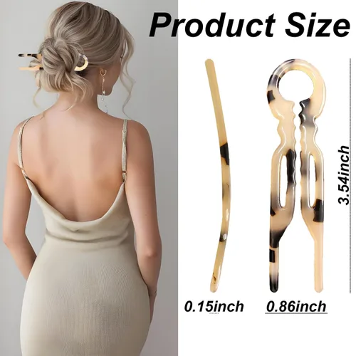 Miniatura 7 de 4 horquillas para el cabello para mujer, pinzas francesas de Prestiges, ángulo curvado, dentado, diseño antideslizante para horquillas francesas