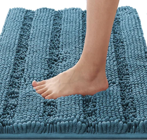 Miniatura 72 de H.VERSAILTEX - Alfombras de baño, juego de 2 piezas, alfombra de contorno para baño, juego de alfombras para inodoro, alfombra antideslizante
