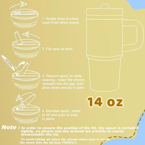 Miniatura 7 de Vaso de 14 onzas para niños con tapa con popote abatible y asa, 100% a prueba de fugas, vaso mini de 14 onzas, vaso aislado al vacío de acero Rosa