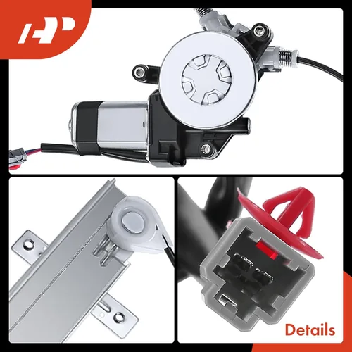 Miniatura 8 de A-Premium Regulador de ventana eléctrica con motor de reemplazo para Honda Civic 2001-2005 Coupé, lado del pasajero derecho, frontal