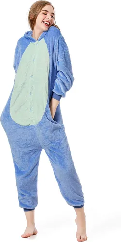 Miniatura 3 de Grilong Disfraz de mameluco de punto de Halloween unisex para adultos, pijamas de punto