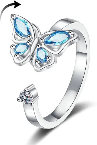 Miniatura 41 de Anillo de plata 925, anillos de plata ajustables para mujer, anillos de pulgar abiertos, anillos de circonio, anillos ajustables, anillos abiertos