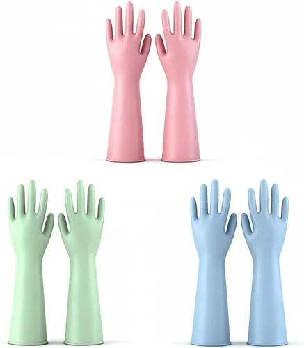 3 pares de guantes duraderos para lavar platos sin látex, puño de 15 pulgadas de largo, ideales para limpieza de cocina, lavandería, jardinería