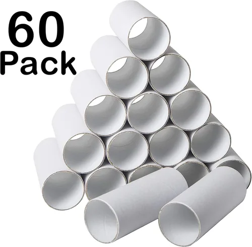 Miniatura 2 de Paquete de 60 tubos de cartón grueso para manualidades - Rollos de manualidades a granel - Tubos redondos de cartón - Manualidades con rollos