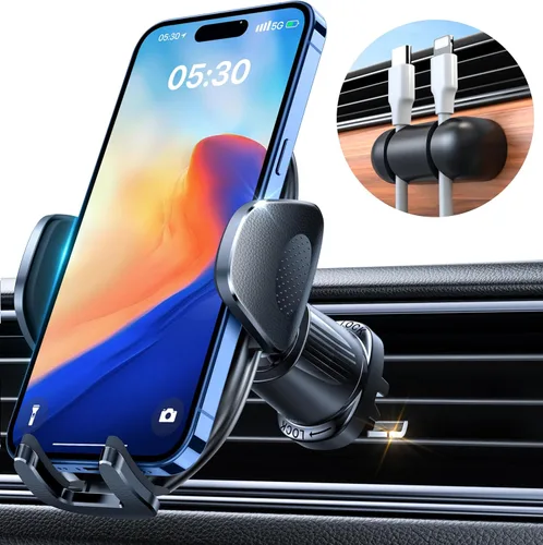 Miniatura 10 de YRU Phone Holders for Your Car [2026 Upgraded Military Metal Hook], Cellphone Holder Car[No Fear of Bumps] Vent Phone Mount Truck Compatible with