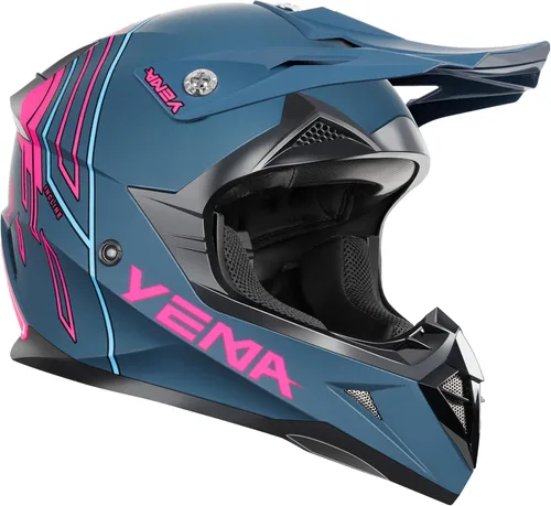Miniatura 3 de Casco para Dirt Bike YEMA aprobado por DOT - Casco de motocross ATV MX BMX todoterreno de cara completa con 8 ventilaciones y forro removible, casco