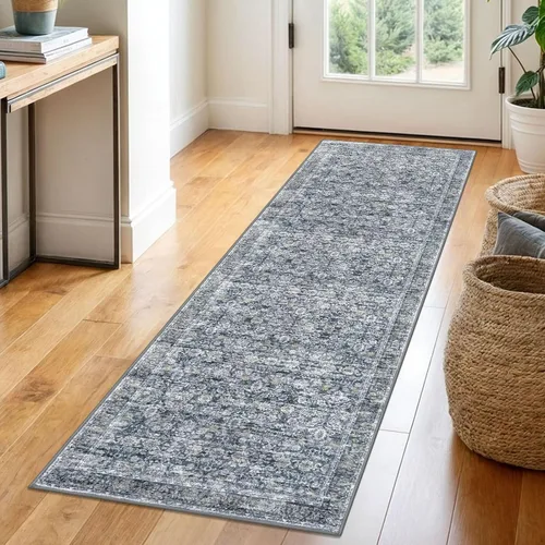 Miniatura 117 de SIILOOM Alfombra antideslizante de pasillo moderna de 2 x 5, súper suave, para pasillos, decoración para cocina, alfombras para pasillos sin 2-Verde