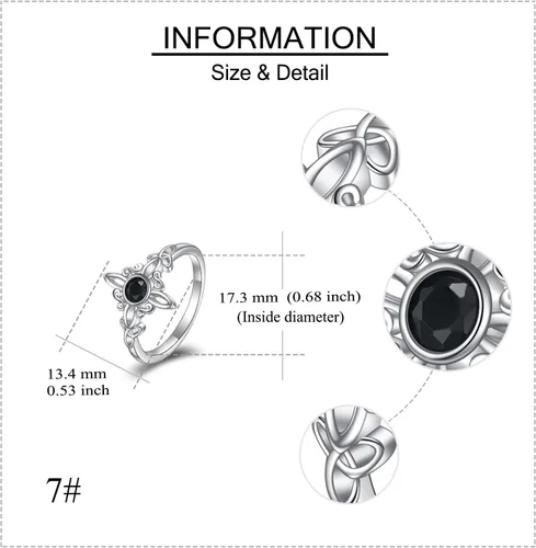 Miniatura 4 de YAFEINI - Anillo de nudo de brujas de plata de ley - Joyería celta de nudo de la Trinidad para mujer