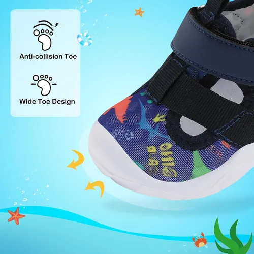 Miniatura 4 de JIASUQI Zapatos de agua para bebés y niños pequeños, sandalias de agua de secado rápido para niños pequeños, zapatos de playa y piscina
