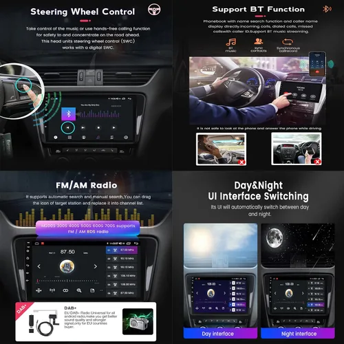 Miniatura 4 de Radio de coche Android de 9 pulgadas estéreo doble DIN con navegación pantalla táctil estéreo para coche con cámara de respaldo GPS para Lada Granta