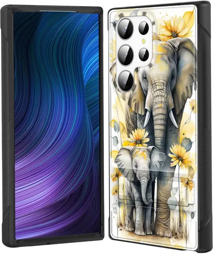 Miniatura 62 de Funda para Galaxy S24 Plus con soporte, doble capa híbrida de policarbonato duro y silicona suave, resistente a prueba de golpes, funda protectora