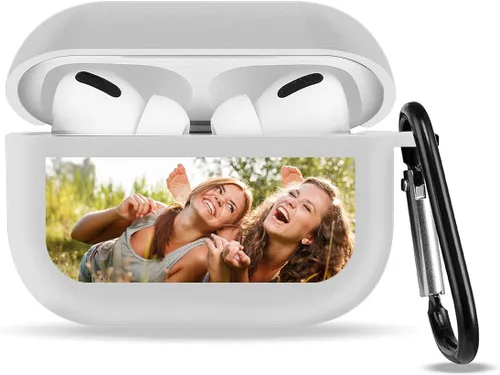 Miniatura 4 de Funda personalizada compatible con AirPods Pro con llavero, personaliza tu foto, texto, nombre para hombres y mujeres