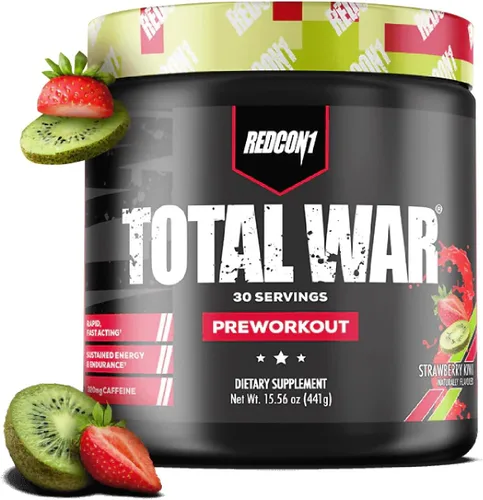 Miniatura 24 de REDCON1 Total War - Suplemento para antes del entrenamiento, Uva - Preentrenamiento con cafeína de acción rápida para hombres + mujeres con beta