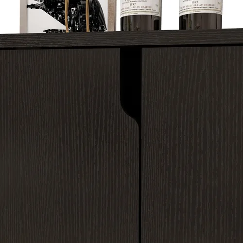 Miniatura 8 de Panana Gabinete de almacenamiento de 2 puertas para cocina, comedor, sala de estar, pasillo, oficina (negro)