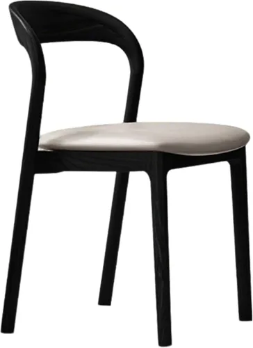 Miniatura 12 de Sillas de comedor de madera maciza con respaldo curvo, sillas de comedor modernas de mediados de siglo, sillas de comedor tapizadas de tela