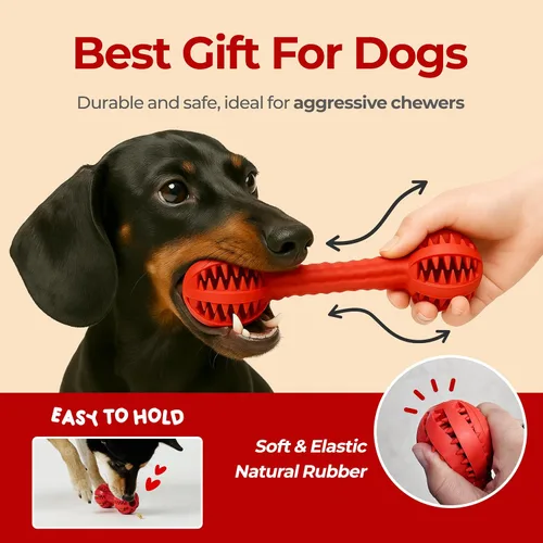 Miniatura 8 de JAYU PET Cepillo de dientes de juguete masticable para perros pequeños y medianos Masticadores agresivos, juguete dental duradero, limpieza