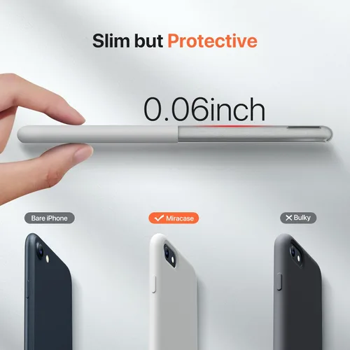 Miniatura 5 de Miracase Funda ultradelgada diseñada para iPhone SE 2022 (3ª generación)/iPhone SE 2020 (2ª generación)/iPhone 7/iPhone 8 con protector de pantalla