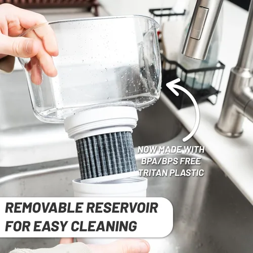 Miniatura 5 de Epic Water Filters Jarras de filtro puro para agua potable, filtro de 10 tazas y 150 galones, Tritan sin BPA, reduce el fluoruro, el cloro, el Azul