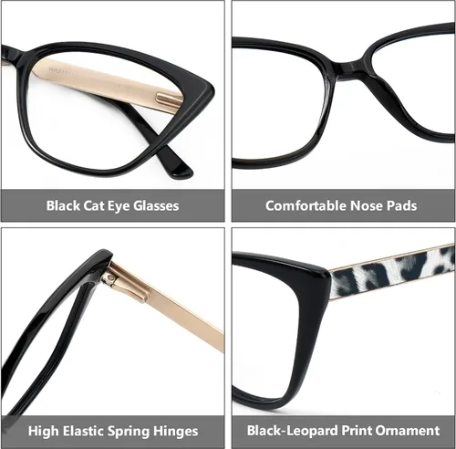 Miniatura 3 de Zeelool Marco de gafas de ojo de gato de gran tamaño de acetato vintage con lente transparente sin receta para mujeres Knapp ZWA215110