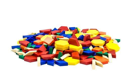 Miniatura 5 de hand2mind Juego de bloques con patrón de espuma, manipuladores geométricos y formas de clasificación para preescolar y jardín de infantes, juego