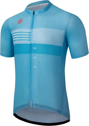 Miniatura 51 de GCRFL Maillot de ciclismo para hombre con 3+1 bolsillos con cremallera manga corta ciclismo ciclismo camiseta de ciclismo transpirable tela de malla