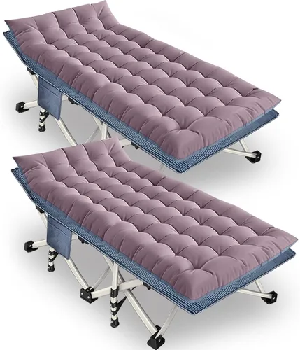 Miniatura 8 de Cuna de Camping con Colchón Cómodo Camas para Dormir Fácil de Montar Cama de Camping Resistente Cama Plegable Cama de Huésped con Bolsa de Transporte