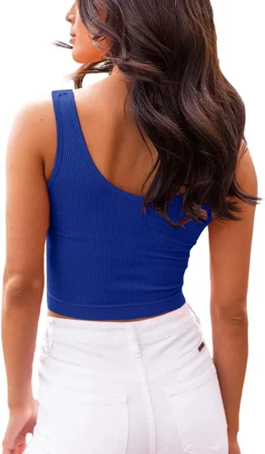 Miniatura 4 de Hsdjfhe Camiseta sin mangas para mujer cuello en V acanalada sin mangas sexy básica