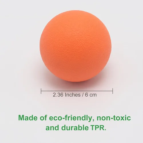 Miniatura 2 de Pelota de masaje pequeña y dura, paquete de 2. Bolas de lacrosse tamaño de bola para fascia, punto de gatillo, tejido profundo, liberación Naranja