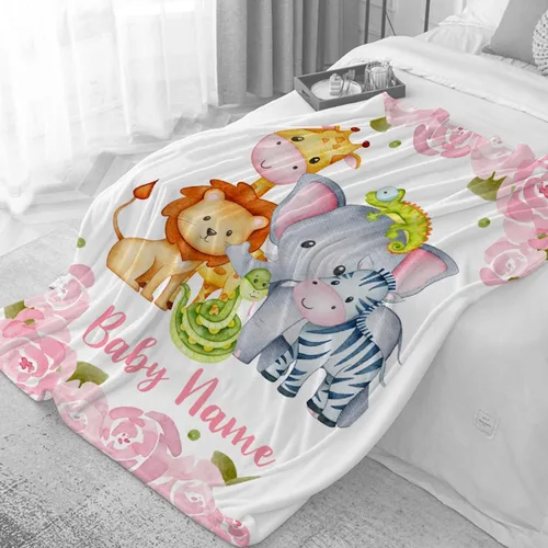 Miniatura 6 de Regalo personalizado para niños/niños, mantas personalizadas de animales para sofá, cama, dormitorio, sala de estar, manta ligera