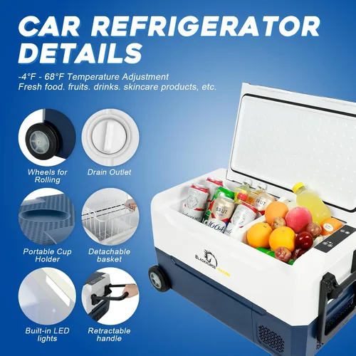 Miniatura 8 de Refrigerador de coche de 12 voltios, congelador portátil de 37 cuartos (35 litros), refrigerador de coche de zona grande, control de aplicación