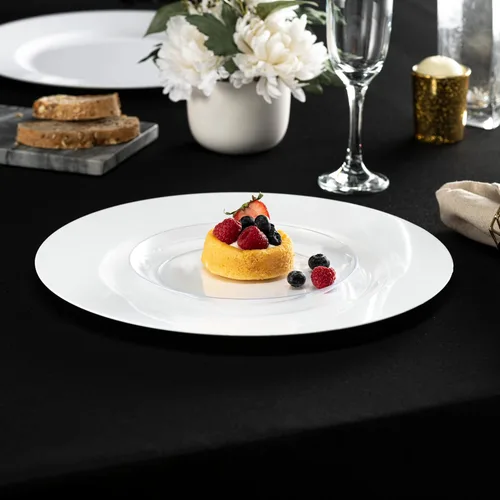Miniatura 2 de ELEGANT DISPOSABLES Platos Base de Fiesta de 13 pulgadas, Platos Grandes y Bandejas, Ideales para Fiestas Elegantes, Bodas, Vajilla Ideal para Blanco