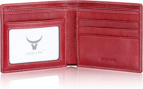 Miniatura 63 de HISCOW Billeteras plegables de cuero de grano completo para hombres, billetera minimalista delgada para hombre, regalos para papá, cumpleaños, día