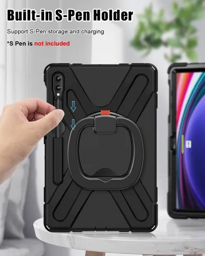 Miniatura 7 de BRAECN Funda para Samsung Galaxy Tab S10+/S9 FE+/S9+ Plus de 12.4 pulgadas, funda de silicona resistente con protector de pantalla, soporte para S
