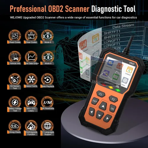 Miniatura 2 de Herramienta de diagnóstico escáner OBD2, escáneres OBD2 profesionales para coche, lector de código de motor con luz de comprobación y función