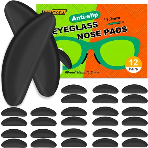 Almohadillas nasales para lentes – 0.069 pulgadas de silicona ultrafina antideslizante agarre adherente, almohadillas de repuesto antideslizantes