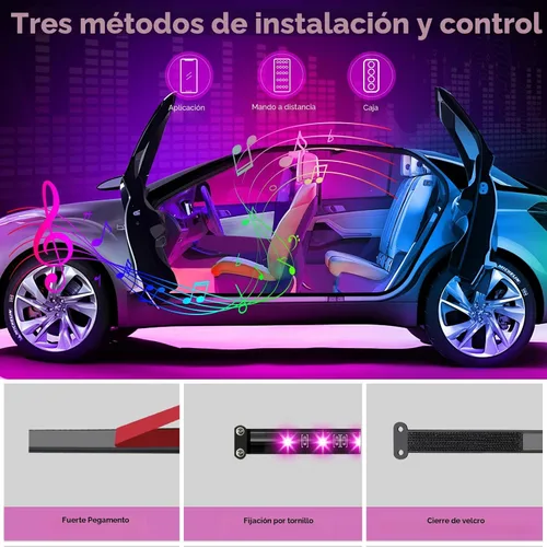Miniatura 5 de Luces interiores de coche Keepsmile Accesorios para automóvil Control de aplicación con sincronización de música remota Cambio de color RGB