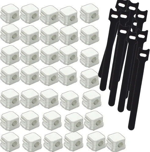 Miniatura 10 de 36 soportes magnéticos para cables organizadores de cables para mesita de noche, computadora, soporte magnético para cables de mouse, soportes black3