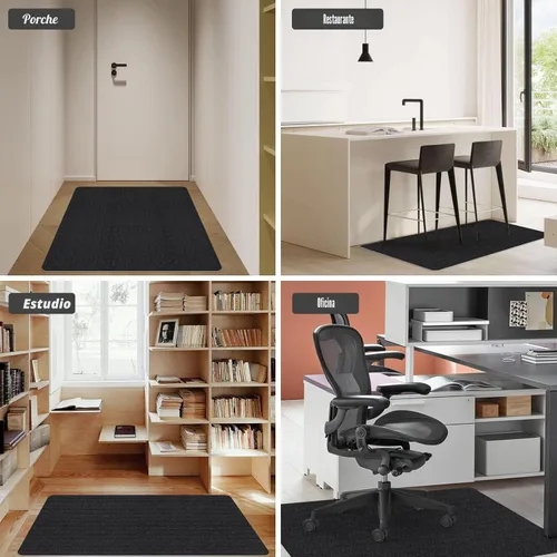 Miniatura 7 de Sycoodeal Tapete para silla de oficina para suelo de madera dura, tapete para silla gaming de computadora de oficina para suelo de azulejos, negro