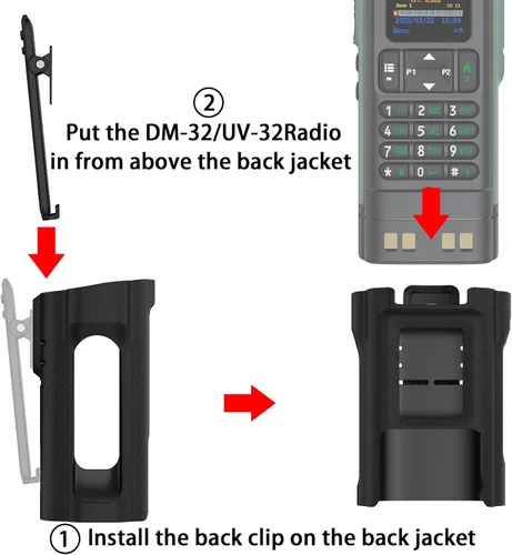 Miniatura 7 de BAOFENG Funda de radio dm32/uv32, funda original para cinturón con clip, para BAOFENG dm-32uv uv-32 walkie talkie soporte accesorios de cinturón