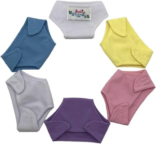 Miniatura 4 de Paquete de 6 pañales de tela para muñeca bebé, pasteles